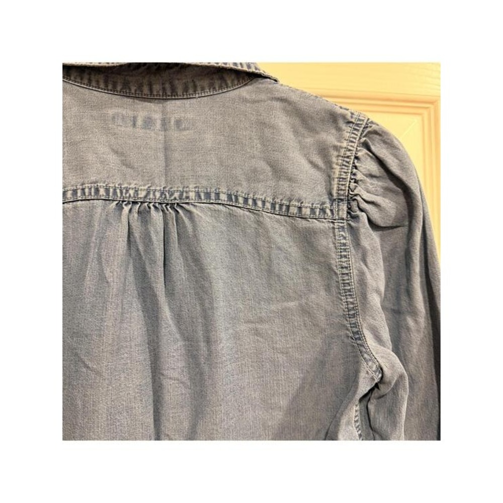 #74 LAUREN RALPH LAUREN Chambray Button up top blouse sz. petite small - Picture 8 of 9